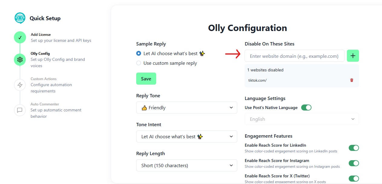 Disable Olly On Section
