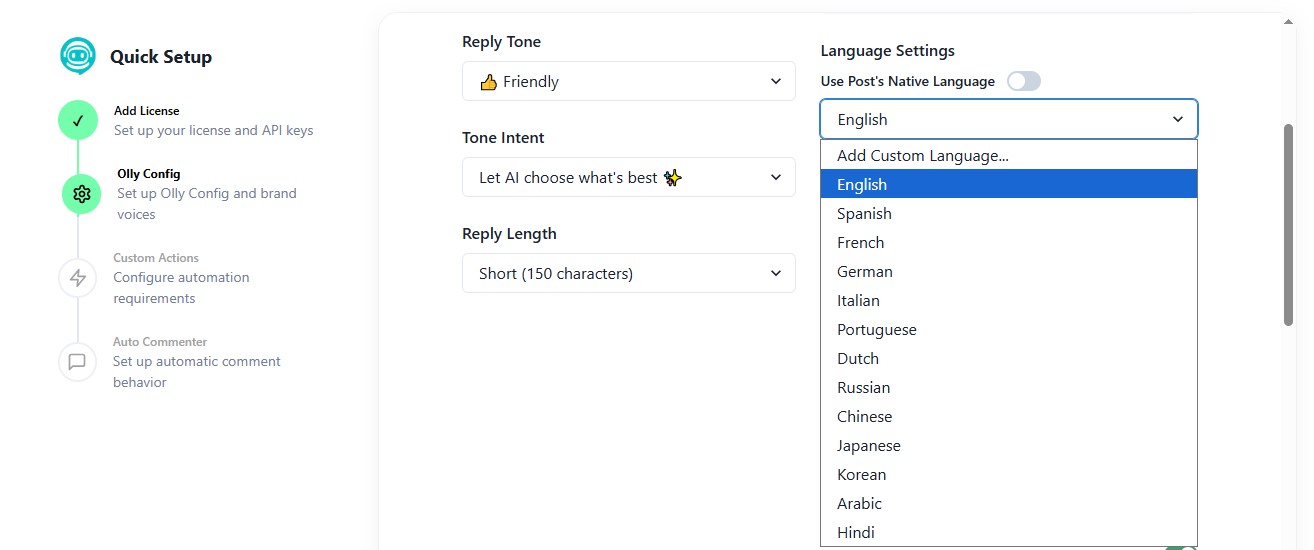 Select Language Dropdown