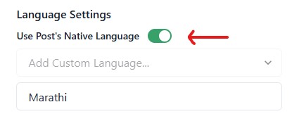 Enable Post Native Language